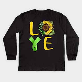 love mental health awareness sunflower Kids Long Sleeve T-Shirt